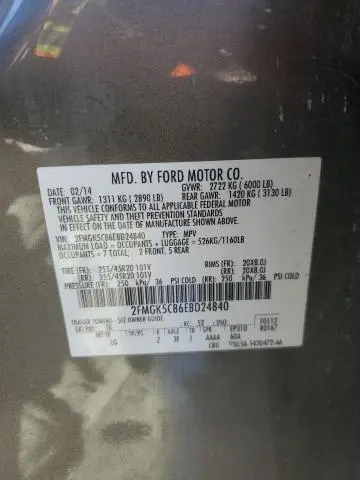 2014 FORD FLEX SEL  