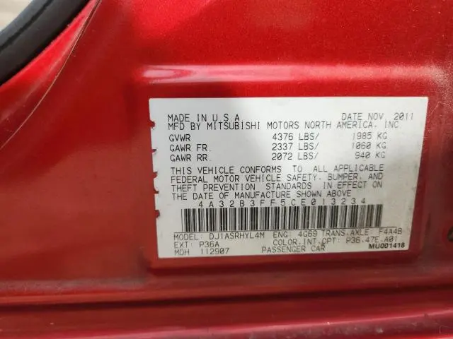 2012 MITSUBISHI GALANT ES  
