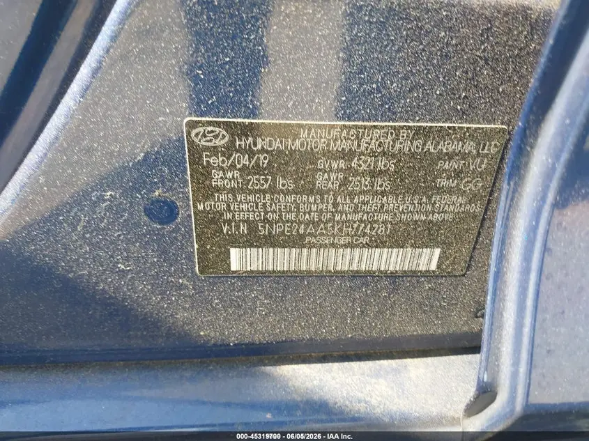 2019 HYUNDAI SONATA ECO