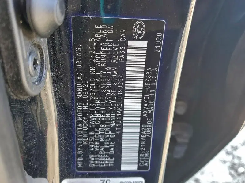 2020 TOYOTA CAMRY SE  