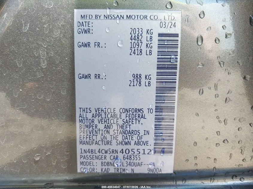 2024 NISSAN ALTIMA SR INTELLIGENT AWD