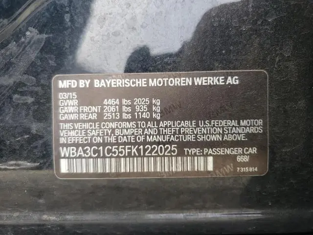 2015 BMW 328 I SULEV  