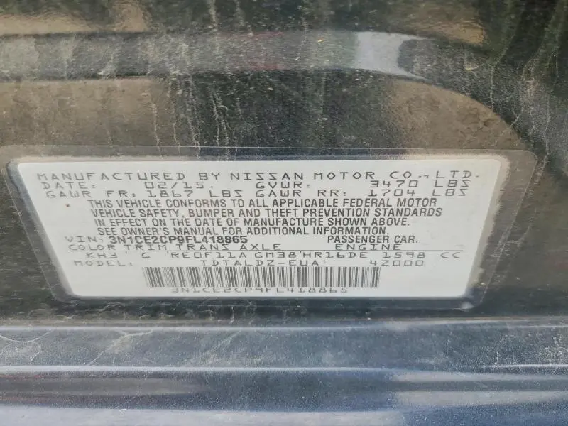2015 NISSAN VERSA NOTE SV  