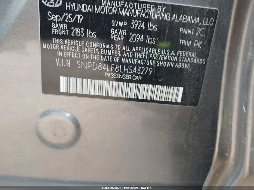 2020 HYUNDAI ELANTRA VALUE EDITION