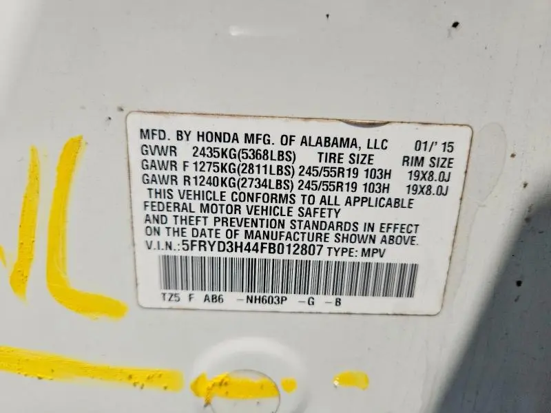 2015 ACURA MDX TECHNOLOGY  