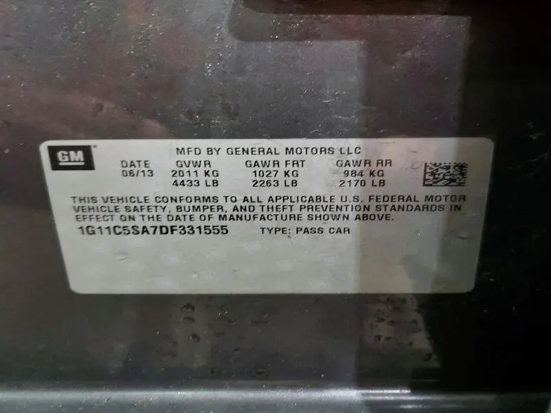 2013 CHEVROLET MALIBU 1LT  