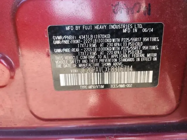 2014 SUBARU XV CROSSTREK 2.0 PREMIUM  