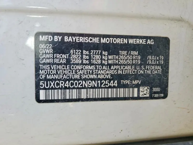 2022 BMW X5 SDRIVE 40I  
