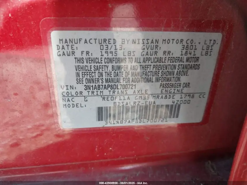 2013 NISSAN SENTRA SR