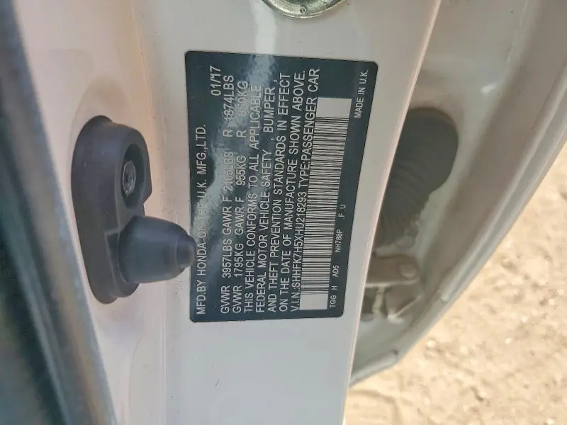 2017 HONDA CIVIC EX  