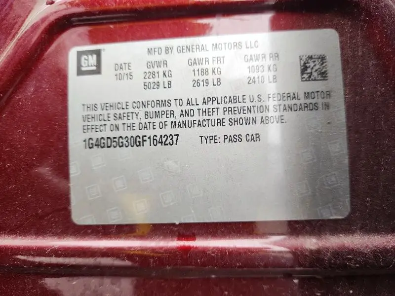 2016 BUICK LACROSSE PREMIUM  