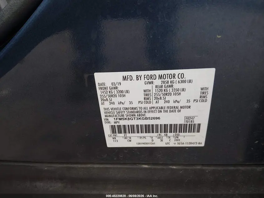 2019 FORD EXPLORER SPORT