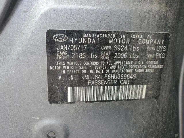 2017 HYUNDAI ELANTRA SE  