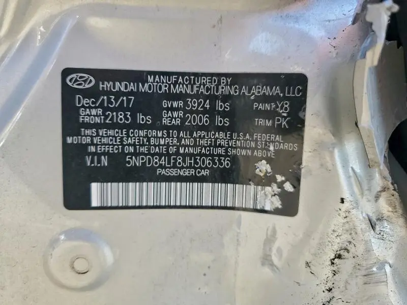 2018 HYUNDAI ELANTRA SEL  