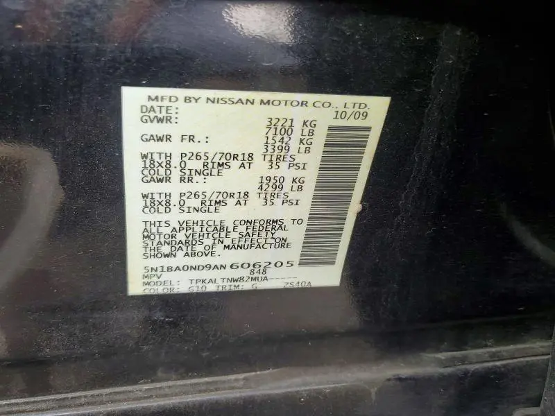 2010 NISSAN ARMADA SE  
