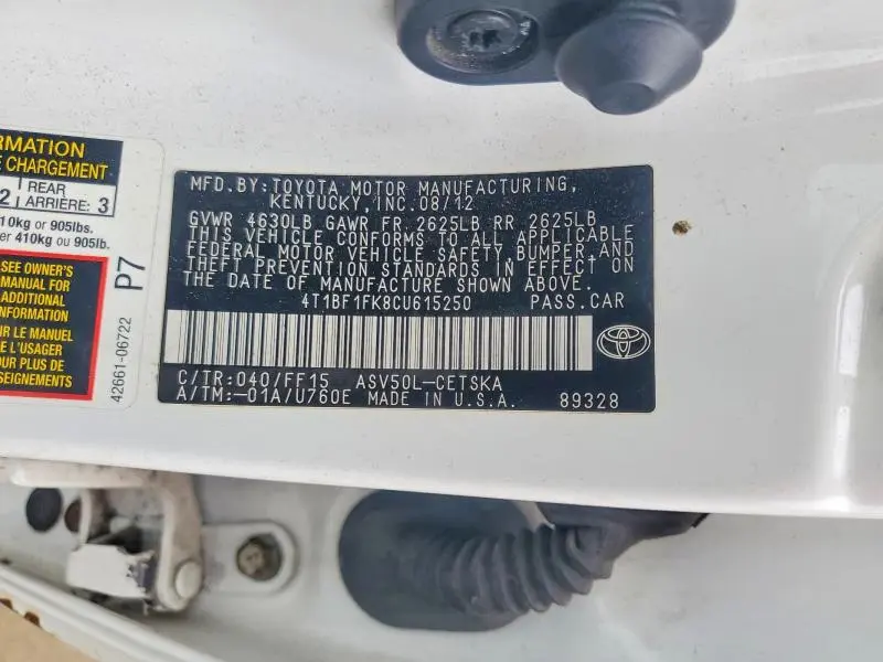 2012 TOYOTA CAMRY SE  