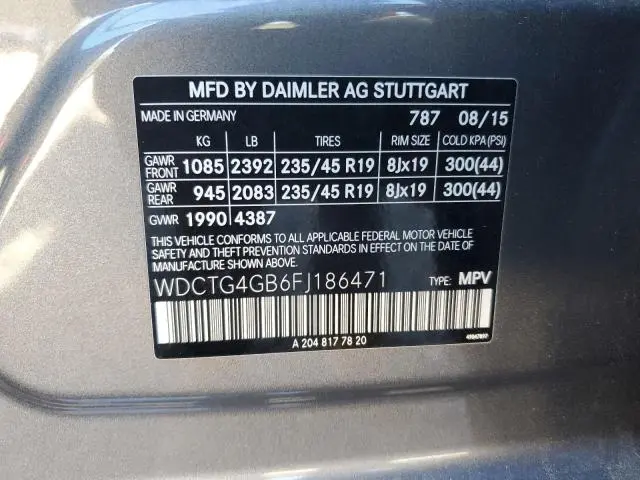 2015 MERCEDES-BENZ GLA 250 4MATIC  
