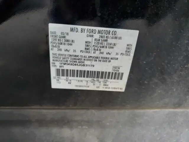 2018 FORD EXPLORER XLT  