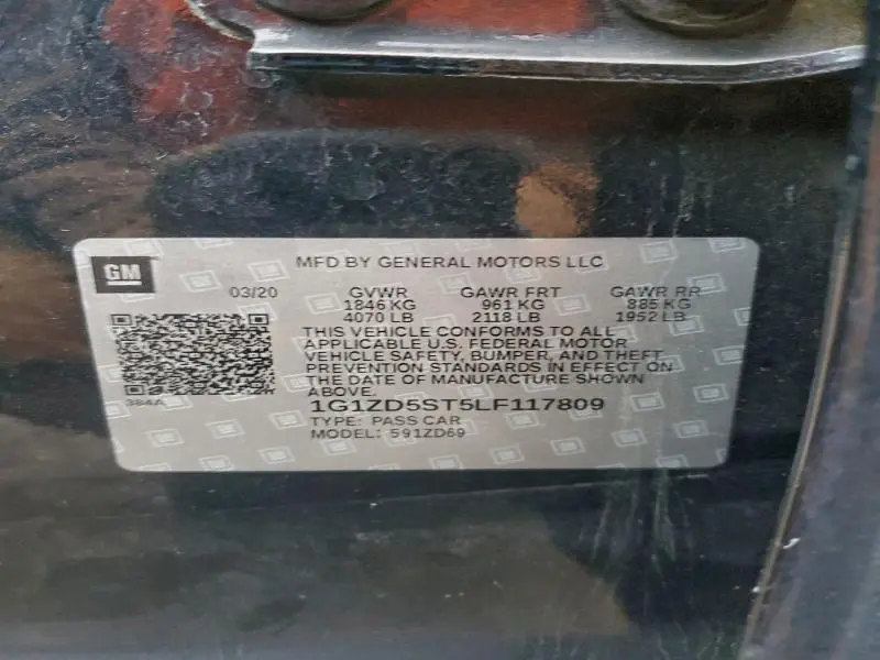 2020 CHEVROLET MALIBU LT  