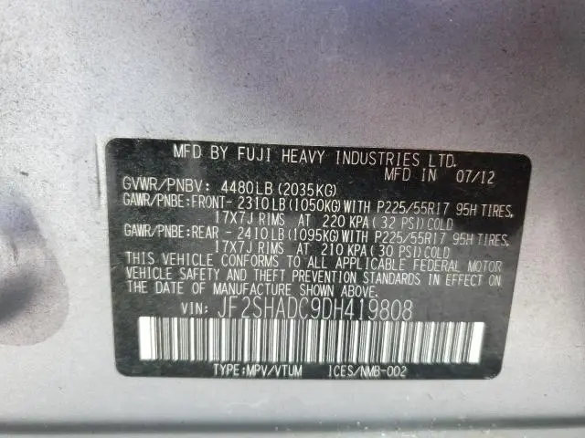 2013 SUBARU FORESTER 2.5X PREMIUM  