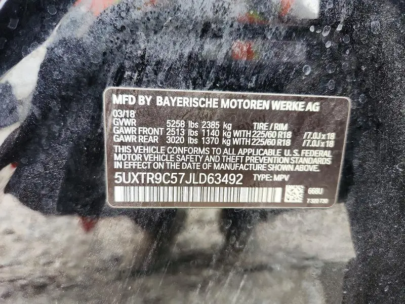 2018 BMW X3 XDRIVE30I  