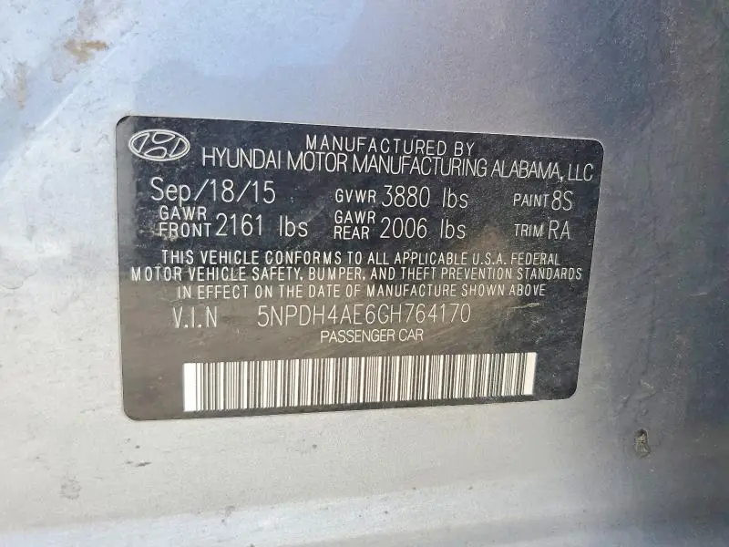 2016 HYUNDAI ELANTRA LIMITED  