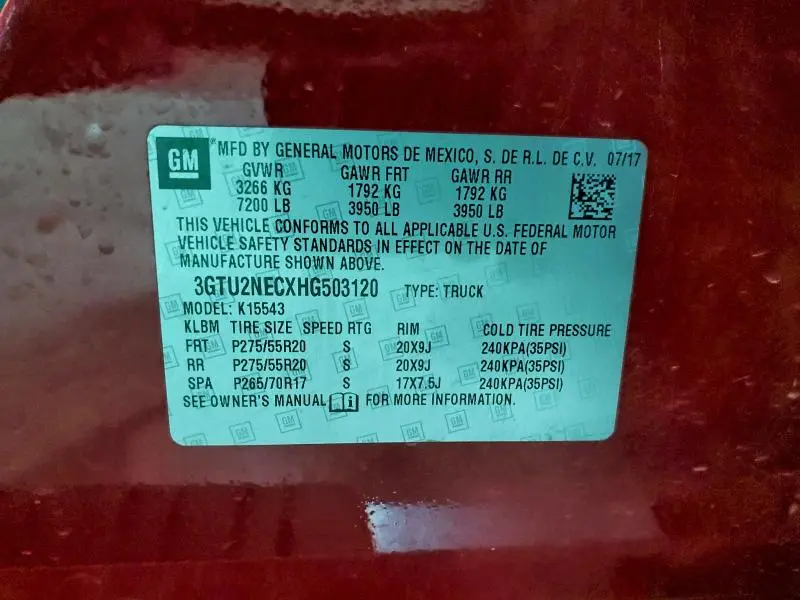 2017 GMC SIERRA K1500 SLT  