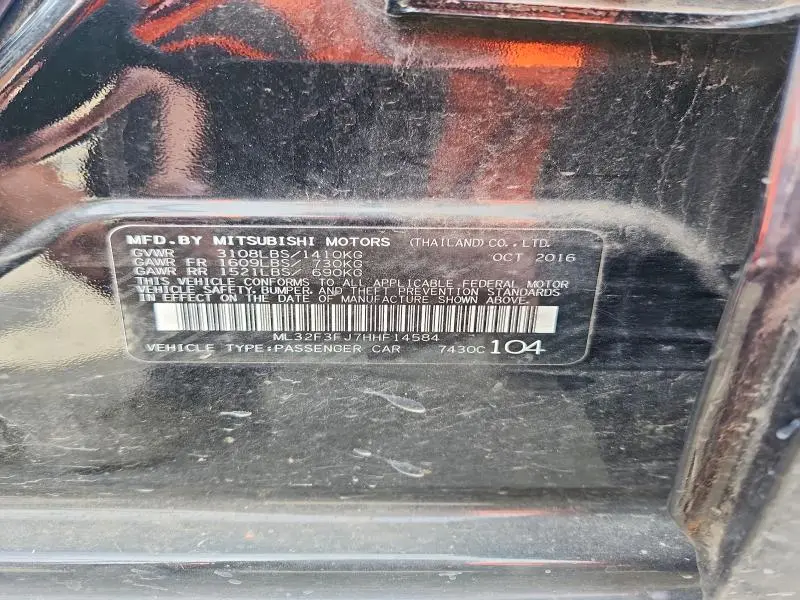2017 MITSUBISHI MIRAGE G4 ES  