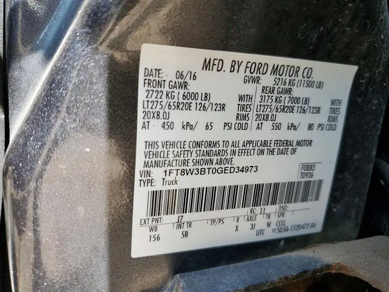 2016 FORD F350 SUPER DUTY  