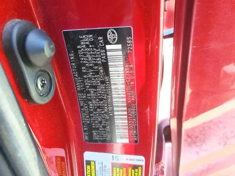 2018 TOYOTA CAMRY LE  