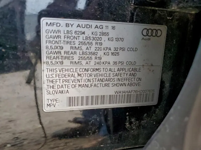 2017 AUDI Q7   