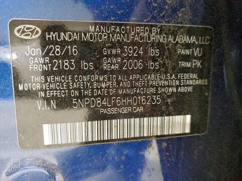 2017 HYUNDAI ELANTRA SE  