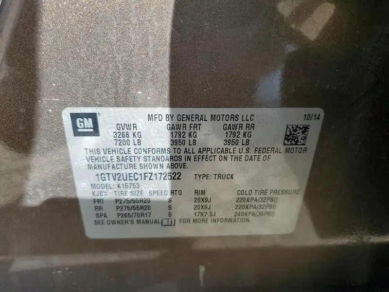 2015 GMC SIERRA K1500 SLE  