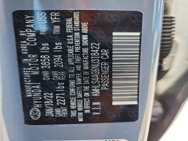 2022 HYUNDAI ELANTRA SEL  