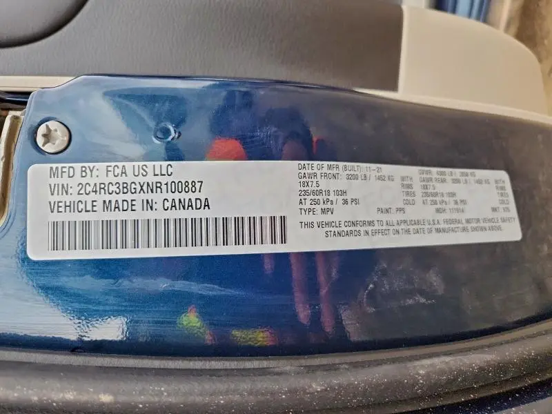 2022 CHRYSLER PACIFICA TOURING L  