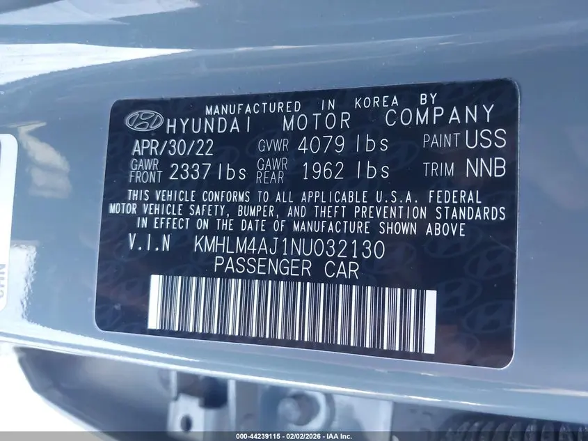 2022 HYUNDAI ELANTRA HYBRID BLUE