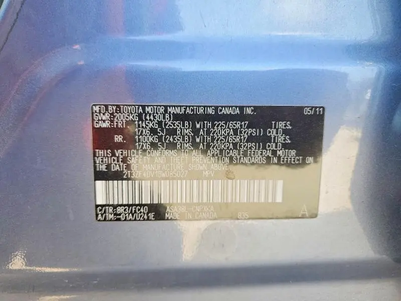 2011 TOYOTA RAV4 BASE  