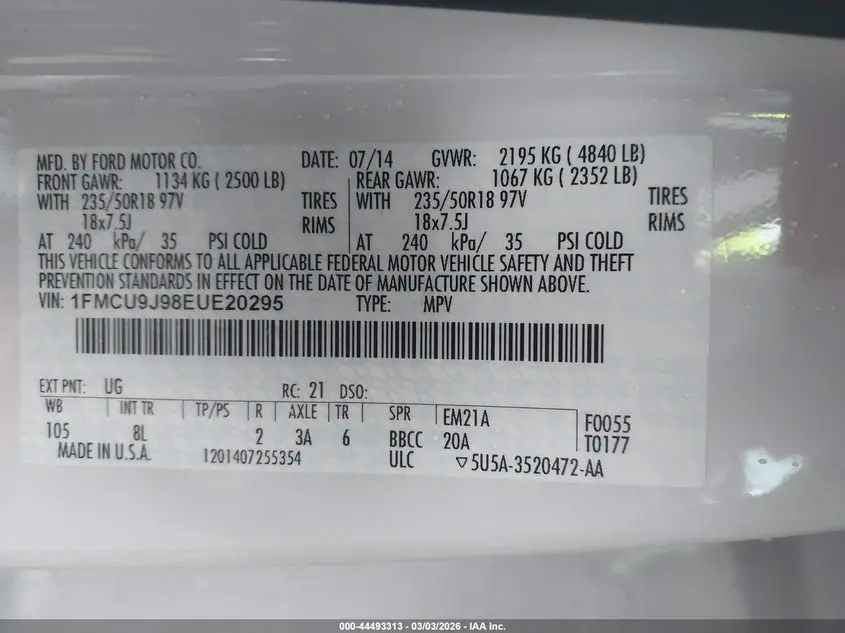 2014 FORD ESCAPE TITANIUM