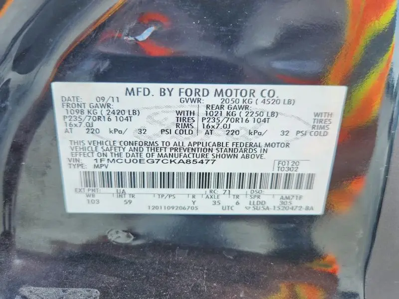 2012 FORD ESCAPE LIMITED  