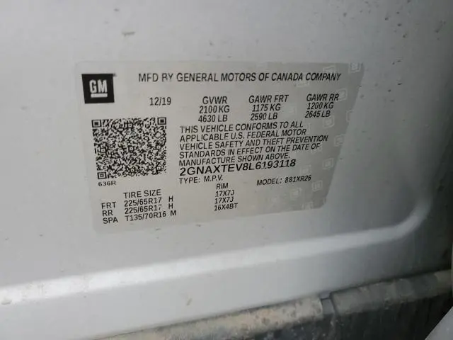 2020 CHEVROLET EQUINOX LT  