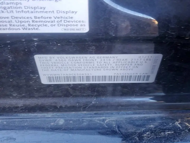 2012 VOLKSWAGEN CC SPORT  