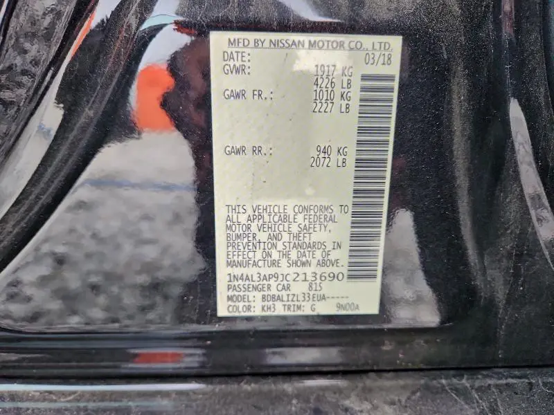 2018 NISSAN ALTIMA 2.5  