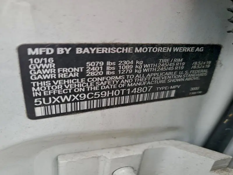 2017 BMW X3 XDRIVE28I  