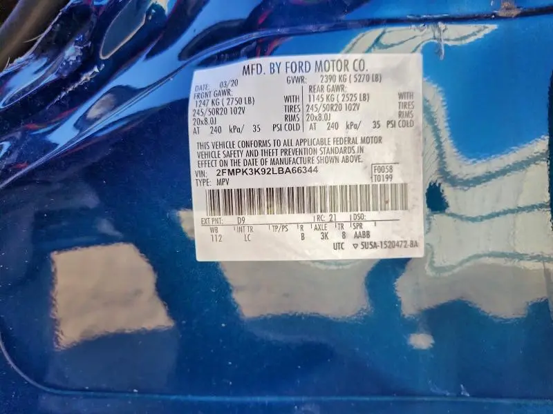 2020 FORD EDGE TITANIUM  