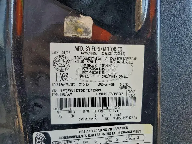 2013 FORD F150 SUPERCREW  