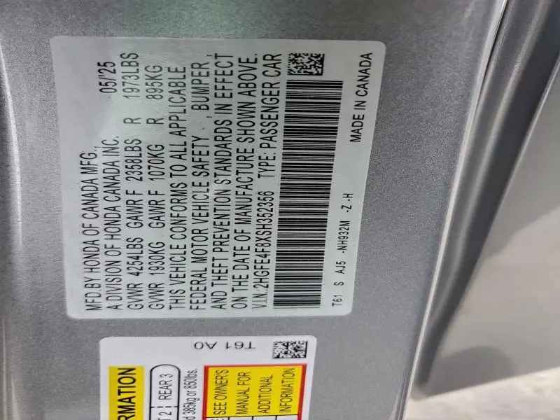 2025 HONDA CIVIC SPORT  