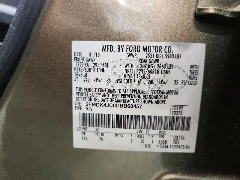 2013 FORD EDGE SEL  