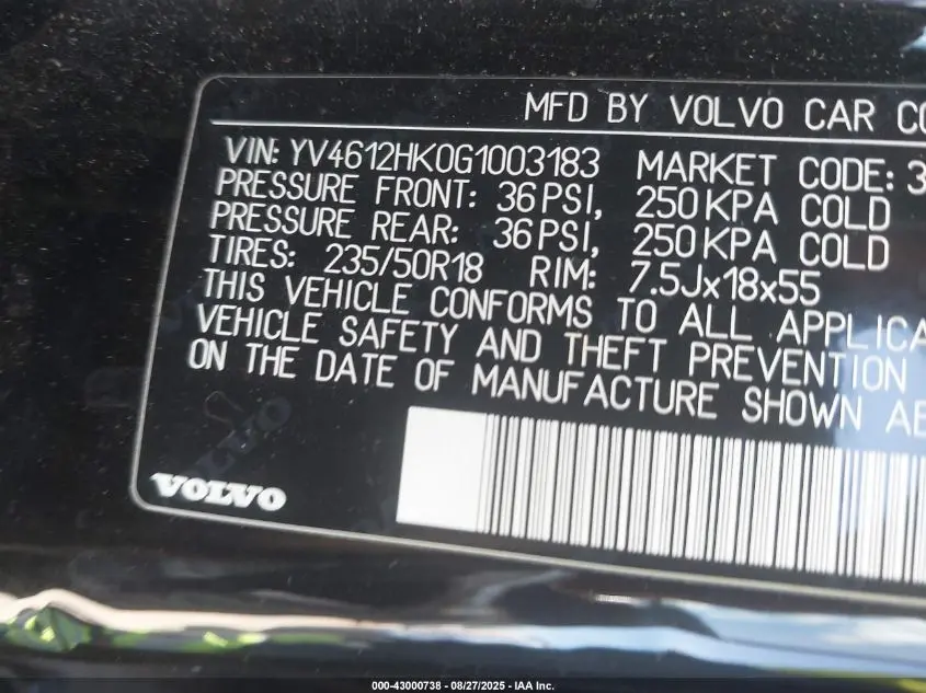 2016 VOLVO V60 CROSS COUNTRY T5