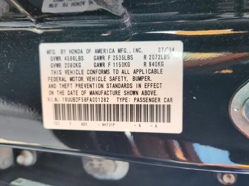 2015 ACURA TLX TECH  