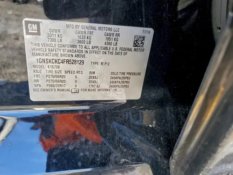 2015 CHEVROLET TAHOE K1500 LTZ  